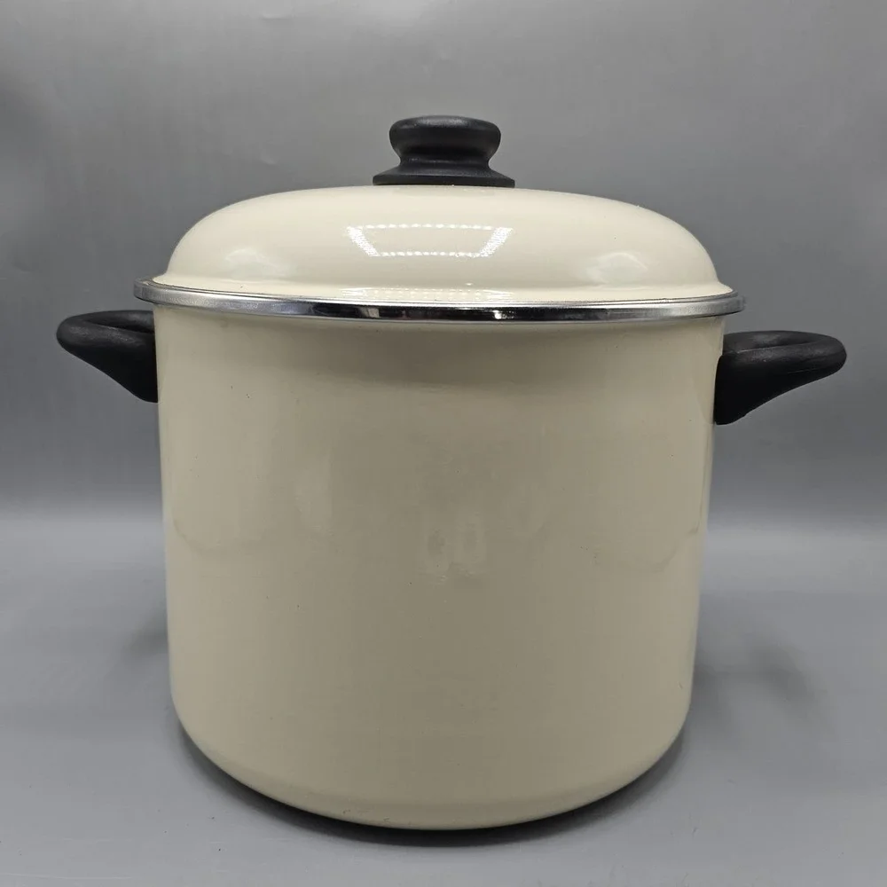 Megaware Cream 9 QT Enameled Stockpot Sauce Pan Pot Gas Electric Induction Spain